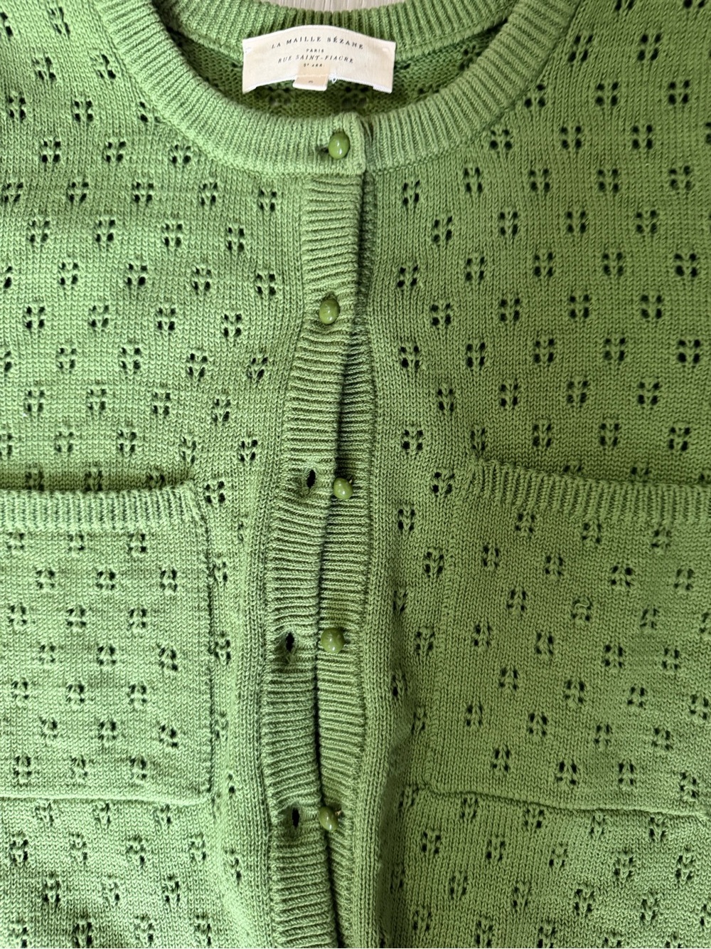 Sezane Nans Cardigan Green - Size S - Picture 7 of 8